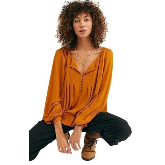 Free People Devin Henley Top in Autumn Pearl - Picture 1 of 6